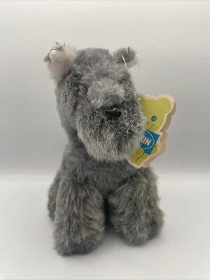 VTG 1978 Dakin Pillow Pets Gray Dog Schnauzer Plush Stuffed Animal Toy 8" - Image 1 of 4