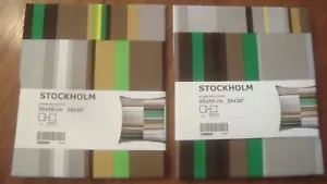 Set of 2 - IKEA STOCKHOLM Cushion Covers 20 x 20" Design Maria Vinka Green Gray - Picture 1 of 9
