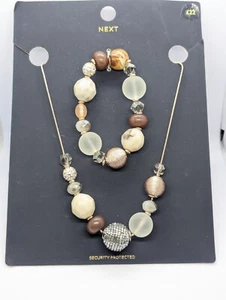 Grobes Perlen Armband und Halskette Set Next, Statement Perlenkette - Bild 1 von 10