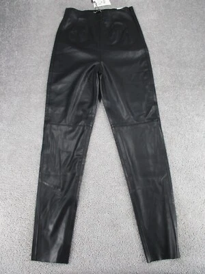 Zara Leggings Womens Small Black Faux Leather High Rise NEW - Image 1 of 4
