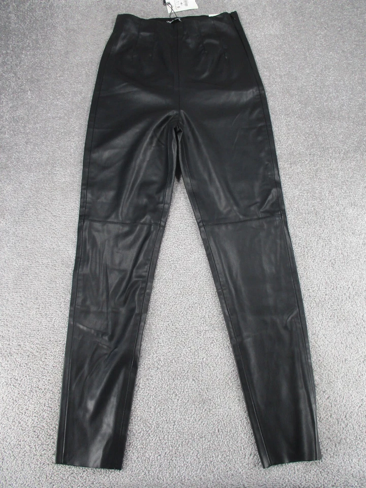 Leggings Zara para mujer pequeños negros imitación cuero tiro alto NUEVO Foto 1 de 4