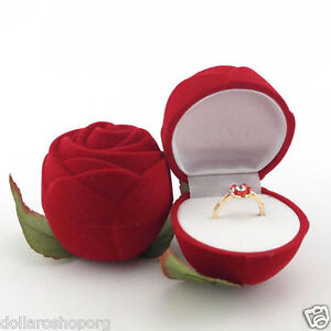 Rosa Rossa finta contenitore scatola per un regalo originale porta anello Rose 