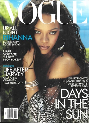 Vogue Magazine Rihanna Georgina Chapman Romantic Dresses Neon Makeup Ali Fazal - Image 1 of 4