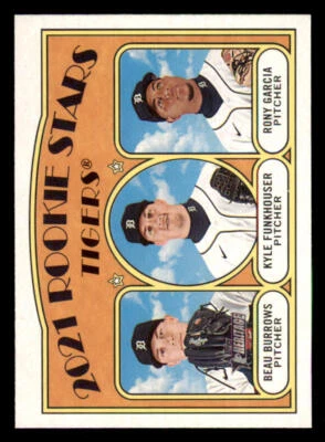 2021 Topps Heritage #71 Beau Burrows RC/Rony Garcia RC/Kyle Funkhouser RC - Image 1 of 2