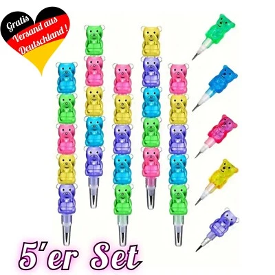 5x STECKBLEISTIFTE BÄR ⭐️ Bärchen Bleistift Steckstifte Stapelbare Bleistifte - Bild 1 von 4