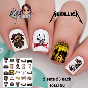 Metallica Musik Band Wasserrutsche Nagel Aufkleber Set 50 Anweisungen & Bonus - Bild 1 von 4