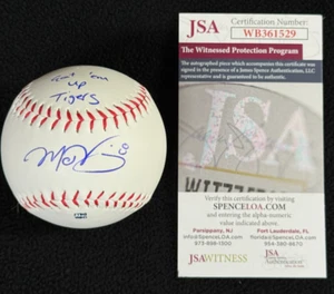 Béisbol firmado e inscrito por Matt Vierling "Eat Em Up" de los Tigres de Detroit certificado de autenticidad JSA - Imagen 1 de 5