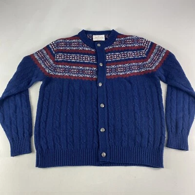 Cárdigan vintage años 60 Jantzen Christmas Isle suéter grande de lana cobain para hombre Foto 1 de 4