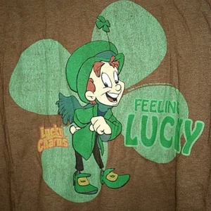 Lucky Charms Gefühl Kobold Klee Getreide General Mills Neu 2006 T-Shirt LG - Bild 1 von 2