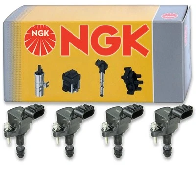 4 pc NGK Ignition Coils for 2010-2017 Chevrolet Equinox 2.4L L4 Spark Plug aj - Image 1 of 4