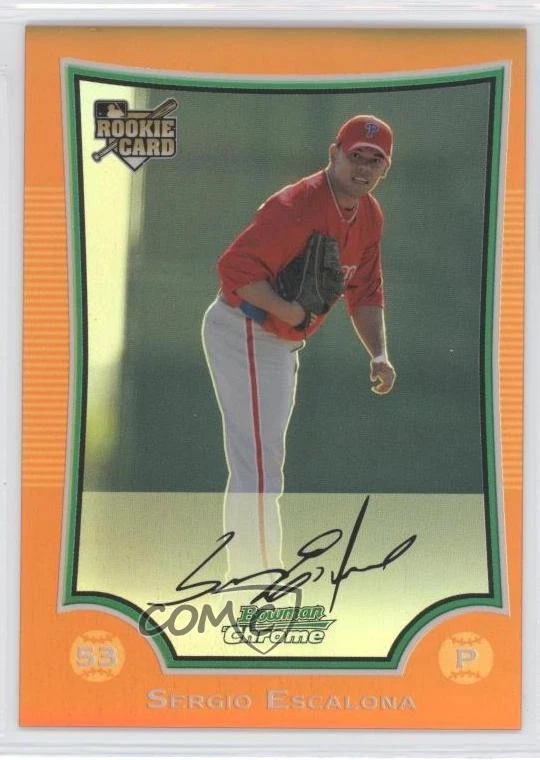 2009 Bowman Chrome Orange Refractor /25 Sergio Escalona #59 Rookie RC - Image 1 of 2