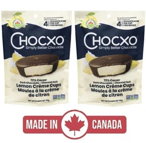 2-Pack Chocxo Lemon Crème Cups (98g) 72% Cacao Dark Chocolate Canada Candy Sweet - Bild 1 von 2