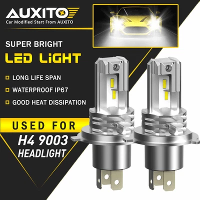 2X AUXITO H4 9003 LED  Headlight Kit High/Low Beam Bulb Canbus Error Free M4 EOU - Image 1 of 4