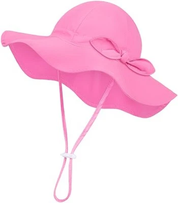 Baby Sun Hat Toddler Girl Beach Hat Adjustable Outdoor Summer 6-24 Months Rose - Image 1 of 4