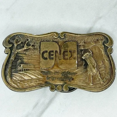 Vintage Bergamot Brass Works Cenex Farmers Union Central Exchange Belt Buckle - Image 1 of 4