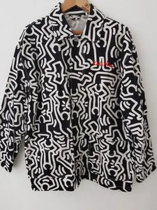 H&M X Keith Haring Black Chore Blazer Jacket Size Medium * Excellent - Picture 1 of 14