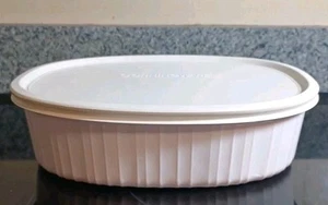 Vintage Corningware Französisch weiß gerippt flache Auflaufform mit Deckel F-12-teilig - Bild 1 von 9