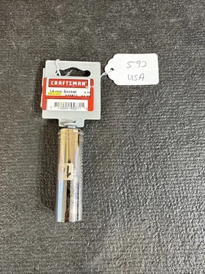 Nos USA G2D Sears Craftsman 1/2” Drive Deep Socket 14mm 45939 Metric 12Pt - Image 1 of 4
