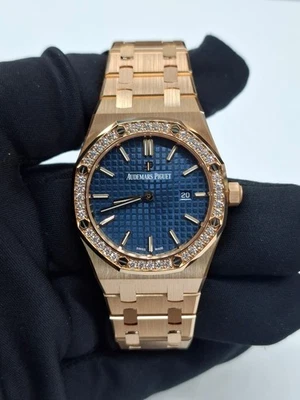 Audemars Piguet Royal Oak Lady 33 mm oro rosa sin usar. Juego completo.  B18539 Foto 1 de 4