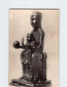 Postcard Virgin of Montserrat statue of the Madonna and Child - Picture 1 of 2