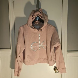 Calvin Klein Pullover Cropped Felpa con Cappuccio Donna Medium - Foto 1 di 2