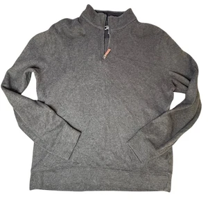 Lands' End Mens 1/4 Zip Pullover Sweatshirt Gray Large Tall Casual Activewear - Picture 1 of 3