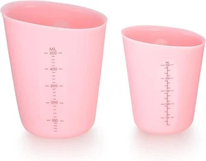 2 Pcs 250 ml/500 ml Silicone Measuring Cups, Silicone Reusable Mixing Pouring... - Picture 1 of 7