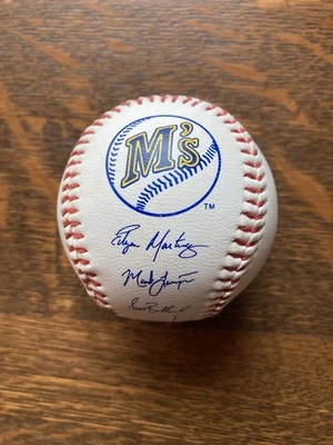 1989-1990 Seattle Mariners Facsimile Team Signed Baseball Griffey Smokey Bear - Image 1 of 4