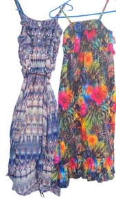 Girls Clothing Lot Size XL 2 Maxi Dresses Colorful Summer - Picture 1 of 6