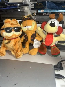 Vintage Garfield 3 Plush Lot Odie TY Rare - Picture 1 of 8