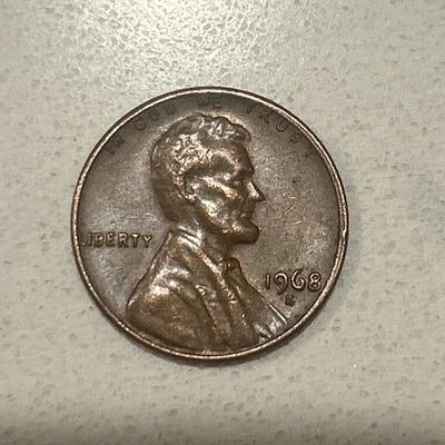 1968 Lincoln Penny with Error on Top Rim and "L" in Liberty - Image 1 of 4