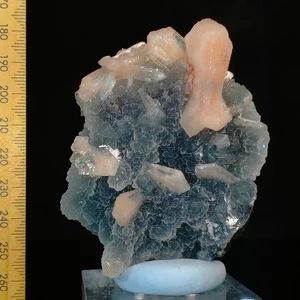 Blue Chalcedony coral Quartz w/ Apophyllite Stilbite sparkly mineral India 571ct - Picture 1 of 6