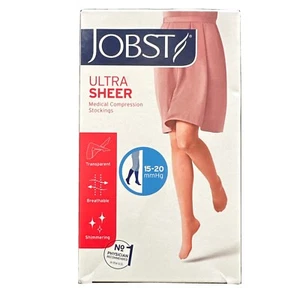 Jobst Ultra Transparente Hasta la Rodilla 15-20 mmHg M, Beige Sedoso (119402) Mediano - Imagen 1 de 6