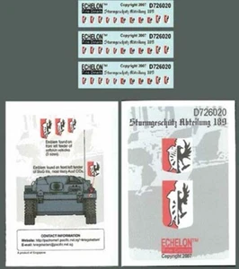 Echelon Fine Details 1/72 #D726020 Sturmgeschutz Abteilung 189 - Picture 1 of 1