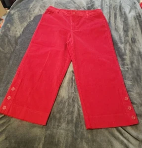 Hannah Red Stretch Corduroy Capri / Crop Pants - Women's 12 - Picture 1 of 5