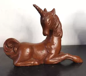 Vintage UNICORN 6" Figure, Hand Carved Redwood, RED MILL MFG., USA w/Label - Picture 1 of 5