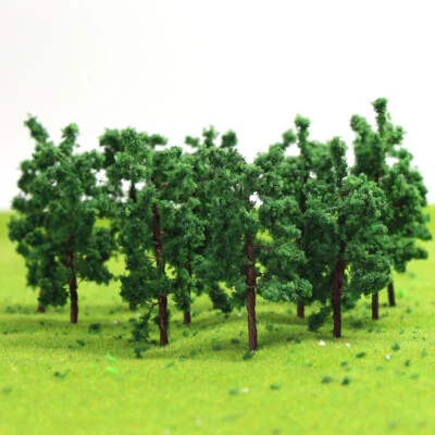 20pcs HO TT Scale 1:100 Model Trees Deep Green 7cm Iron Wire Trunk D7027 - Image 1 of 4