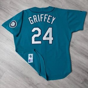 Authentic Ken Griffey Jr. Seattle Mariners Jersey 52 XXL 2XL Russell Teal - Picture 1 of 10