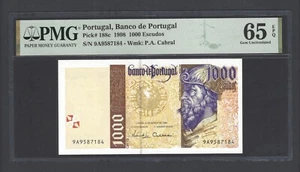 Portugal 1000 Escudos 12-3-1998 P188c Uncirculated Grade 65 - Picture 1 of 2