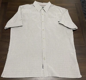 Marmot Men’s Shirt Size XL Brown Check Button Up Short Sleeve Pocket - Picture 1 of 6