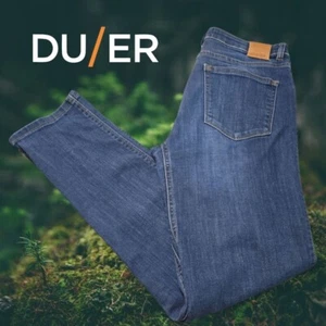 DU/ER Damen Performance Denim Mid Rise Slim Straight Jeans Dark Stone *30x29 - Bild 1 von 7