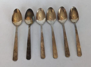 6 Vintage HILTON HOTEL H Logo Spoons Retro Art Deco 6.25" International Brand - Picture 1 of 8