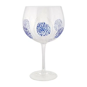 Sunny By Sue Blue Burst Globo Grande Gin Copa Vidrio Pintado a Mano Decorado Regalo - Imagen 1 de 2