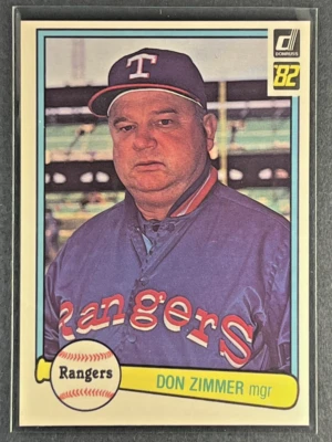 Don Zimmer 1982 Donruss Baseball #195 Texas Rangers - Image 1 of 2