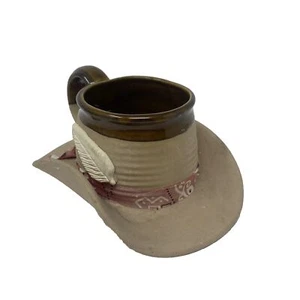 Cappello cowgirl cowboy ceramica acque fangose vintage tazza caffè western - Foto 1 di 10