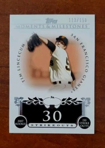 2008 Topps Moments & Milestones - 2007 Rookie - 150 Ks #74 Tim Lincecum /150 - Imagen 1 de 1