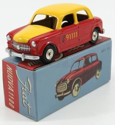 MODELLINO AUTO STATICO FIAT NUOVA 1100 TAXI BERNA FARO CENTRALE 1956 ROSSO 1/48 - Immagine 1 di 4