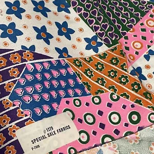 very rear find 1970s Vintage cotton blend textured fabric 45in/72in patchwork - Picture 1 of 2