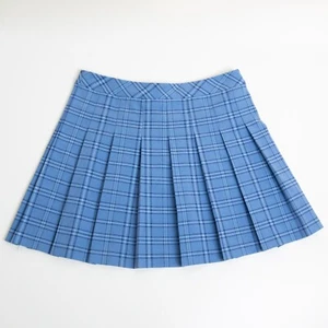 Aritzia Sunday Best Olive Micro Skirt Pleated Light Blue Plaid Preppy Size 10 - Bild 1 von 10