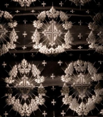 Vestimenta de igreja brocado litúrgico ortodoxo grego 150 cm de largura padrão cruzado - Imagem 1 de 4